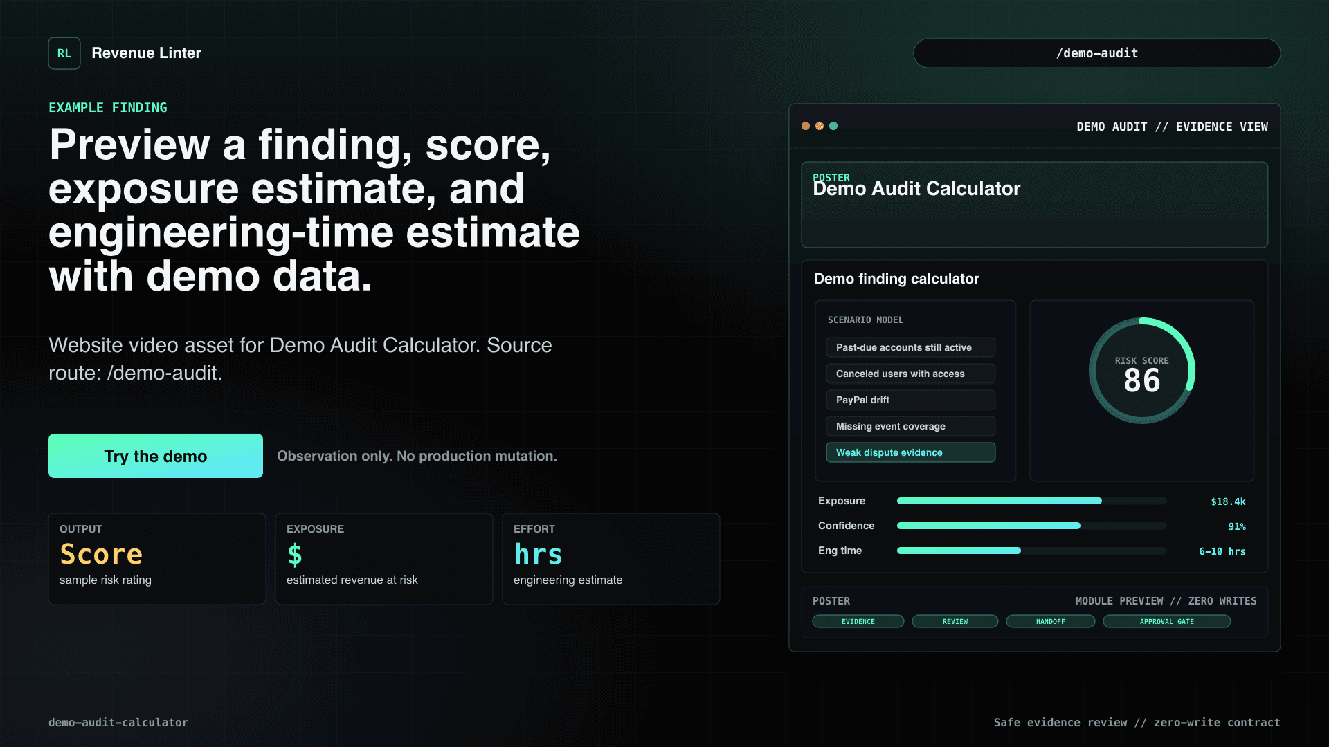 Demo Audit Calculator poster